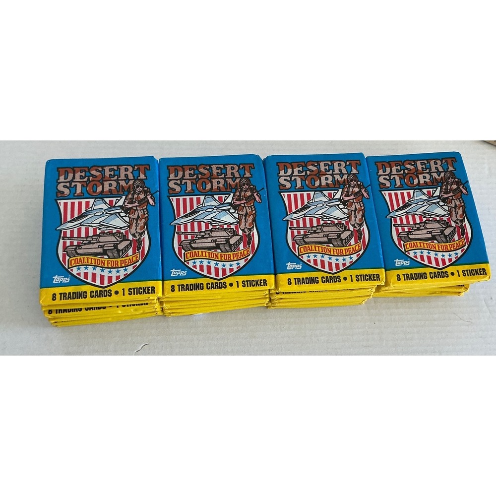 Topps Vintage 1991 Desert Storm Trading Cards 36 Pack Box Coalition for Peace - Picture 1 of 11